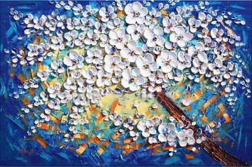 cielo azul floral textura 3D Pinturas al óleo